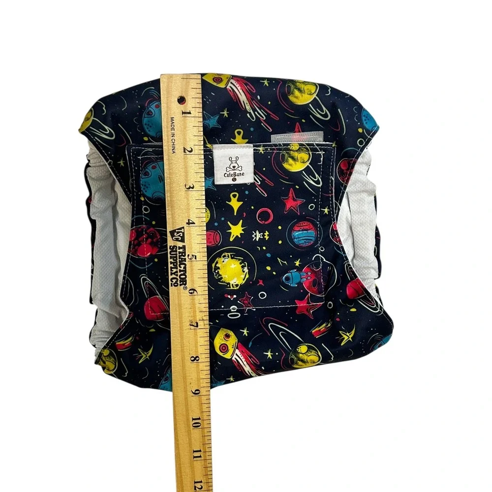CuteBone Reusable Dog Diaper –‎ Large | Space Print | Washable & Adjustable